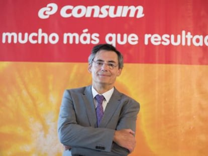 El director general de Consum, Juan Luis Durich, en la presentaci&oacute;n de los resultados.