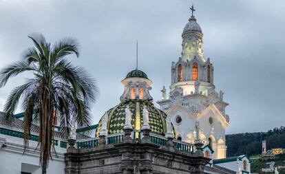 Detalle de la Catedral de Quito, en la Plaza Grande.