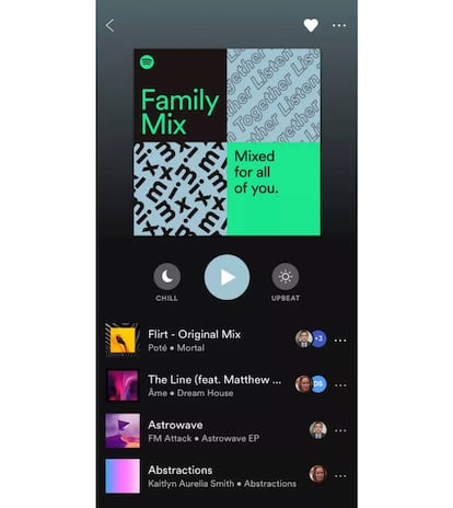 Spotify y su nuevo Mix familiar.