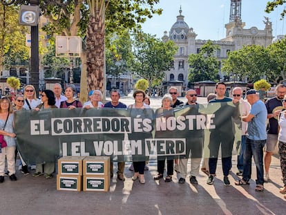 Representantes vecinales entregan este martes 43.000 firmas vecinales a favor del corredor verde en el bulevar sur de Valencia.