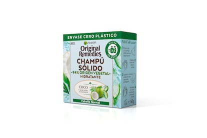 En su compromiso por la sostenibilidad, Garnier ha lanzado al mercado champús sólidos en envases biodegradables.