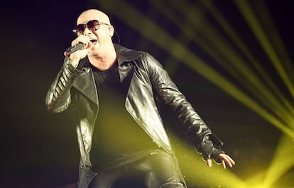 El rapero Wisin, durante un concieto en Nueva York, en 2018.