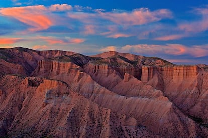 Badlands en el desierto de Gorafe, en Granada.