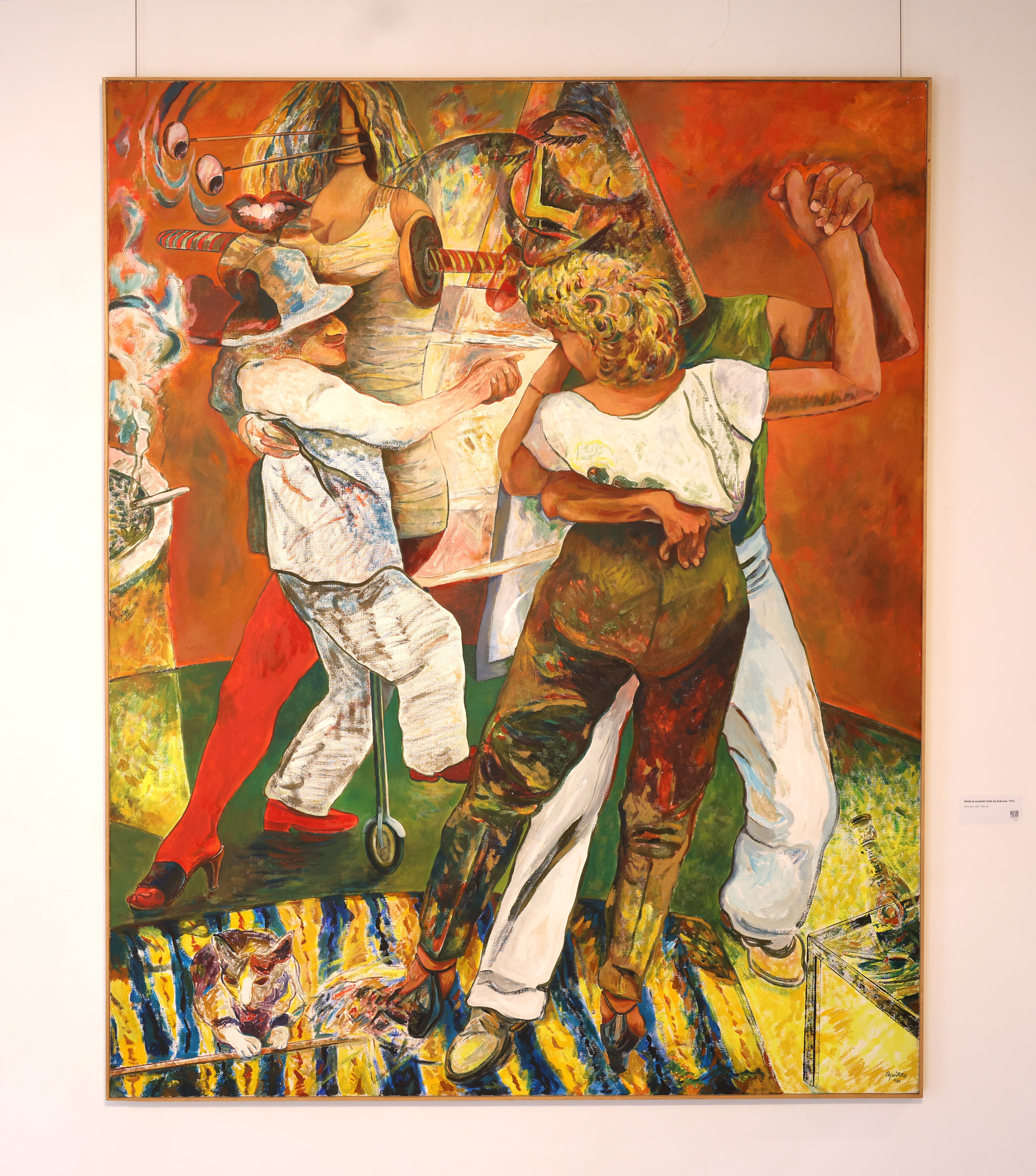 La obra 'Dada la ocasión todo es licencia', de 1986, en la exposición 'Mi perro tiene memoria' de Luis Fernando Aguirre en Espacio Jovellanos.
