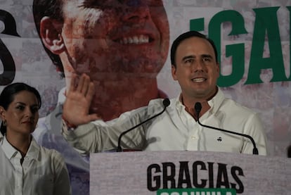 Manolo Jiménez en una conferencia de prensa en Saltillo (Estado de Coahuila), el 4 de junio de 2023.