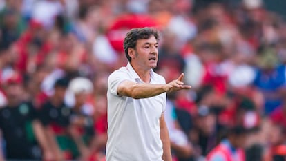 El seleccionador española Santi Denia, en semifinales contra Marruecos.