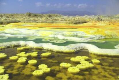 Cráter del volcán Dallol, en la depresión de Danakil (Etiopía).