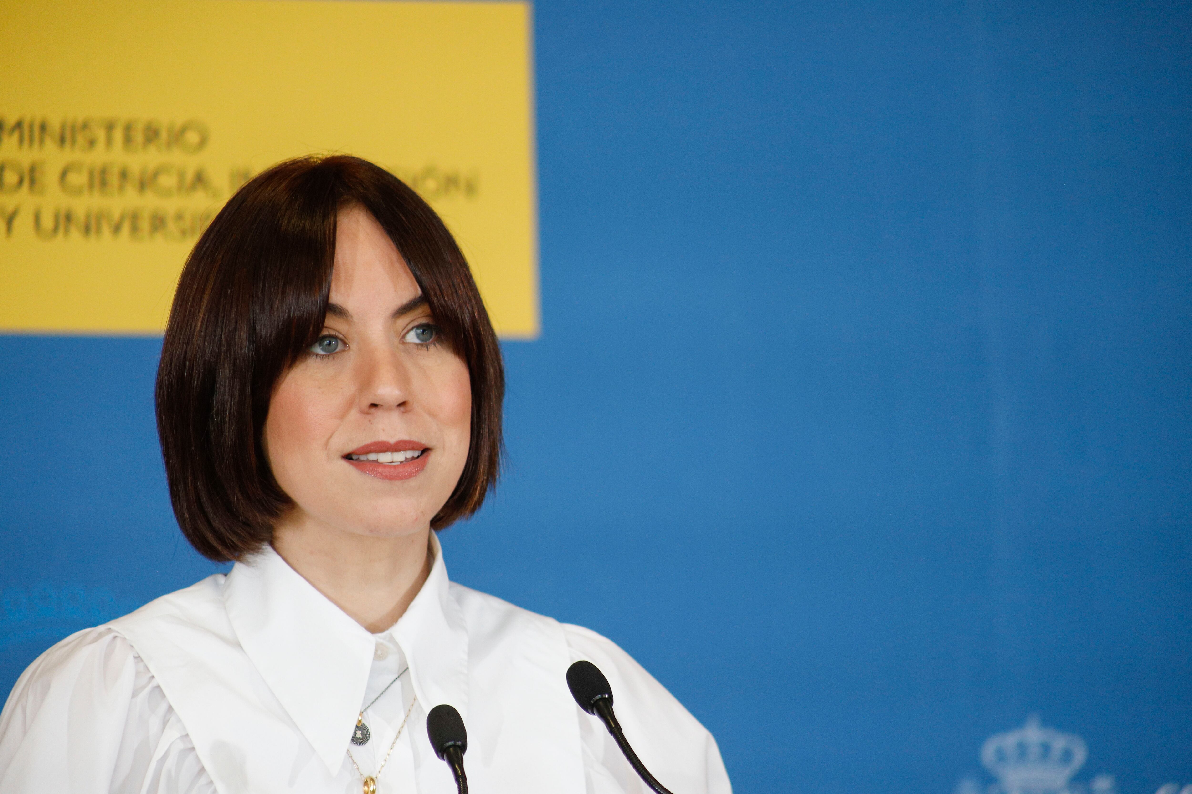 La ministra de Ciencia, Innovación y Universidades, Diana Morant, da una rueda de prensa tras el pleno de la Conferencia General de Política Universitaria este miércoles en Madrid.