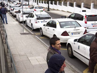 Caravana de taxis en Vigo, el pasado agosto. 
