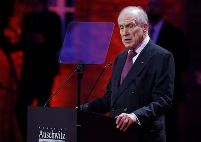 El presidente del Consejo Judío Mundial, Ronald Lauder en un acto celebrando el aniversario de la victoria contra los nazis en Oswiecim, Polonia, el 27 de enero.