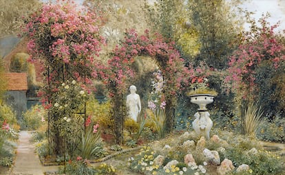 Jardí victorià del segle XIX pintat per Arthur Claude Strachan.