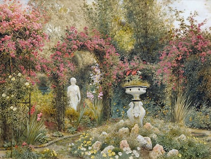 Jardí victorià del segle XIX pintat per Arthur Claude Strachan.