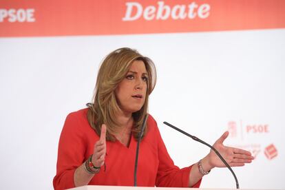 Susana Díaz interviene en un momento del debate.