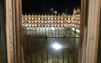 Vistas de la plaza Mayor de Salamanca desde el hotel Petit Palace Las Torres.