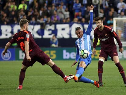 El Málaga se enfrenta al Barcelona en la jornada 28 de la Liga Santander
