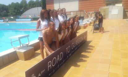 Los componentes del equipo español de sincro posan en Sant Cugat.