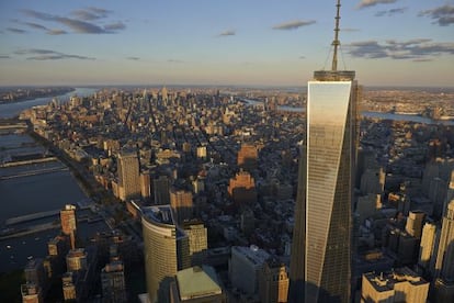 Vista aérea de los rascacielos de Manhattan.