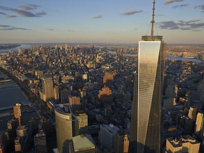 Vista aérea de los rascacielos de Manhattan.