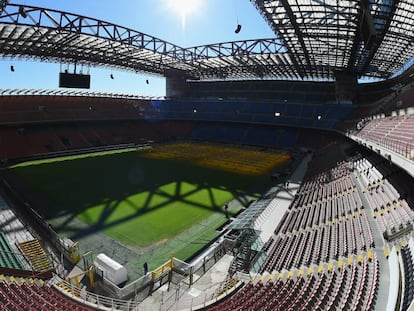 Vista del estadio de San Siro (Milán), donde se celebrará la final de la Champions League.