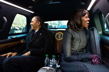21 de enero de 2013. En el coche oficial del presidente.