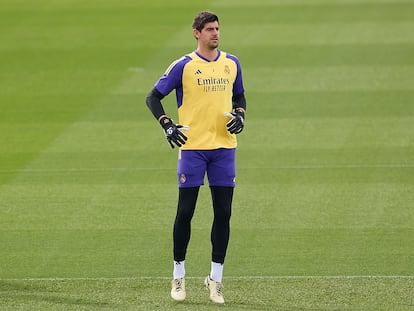 Courtois, durante uno de los últimos entrenamientos.