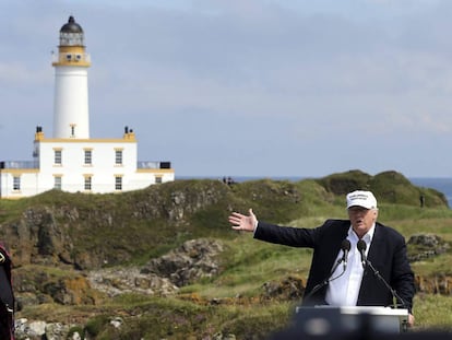 Donald Trump, este viernes en Escocia.