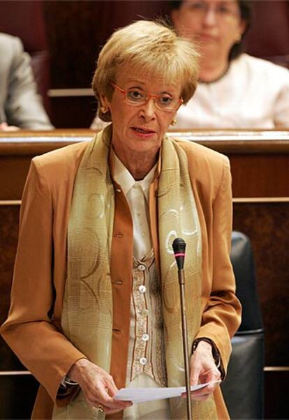 María Teresa Fernández de la Vega, durante el pleno del Congreso.