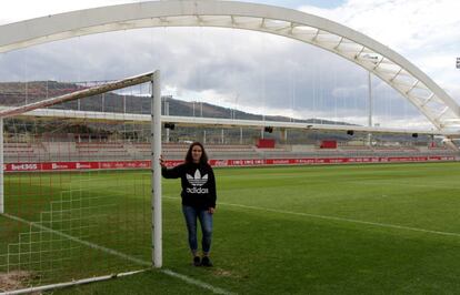 Eunate Arraiza, en las instalaciones de Lezama del Athletic.