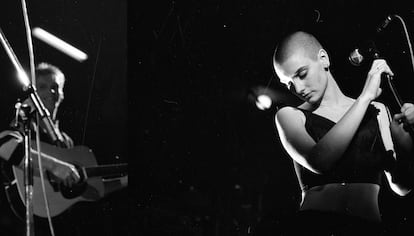 La cantante irlandesa Sinéad O'Connor, durante una actuación en el Olympic Ballroom, en Dublín, en marzo de 1988.