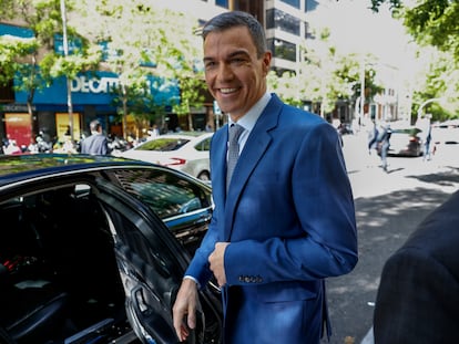 El presidente del Gobierno, Pedro Sánchez, tras intervenir en el foro organizado por Eldiario.es este jueves en Madrid.