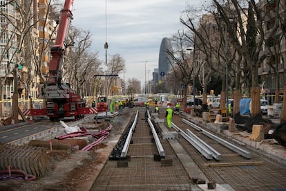 Obras tranvia Barcelona