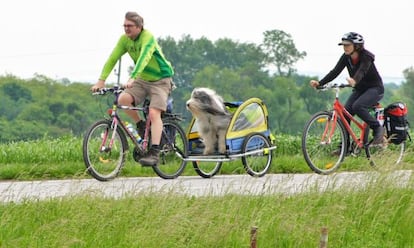 Ciclistas en una ruta EuroVelo en la Rep&uacute;blica Checa. 