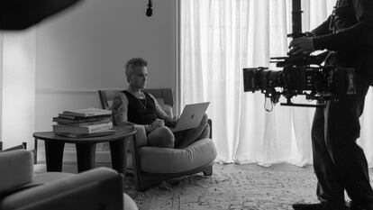 Robbie Williams durante la grabación de su serie documental para Netflix.