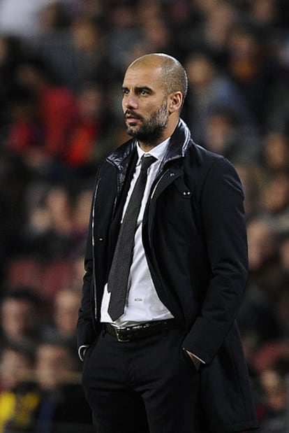 Guardiola, entrenador del Barcelona, durante el partido ante el BATE.