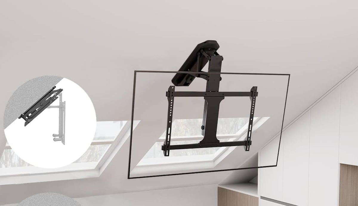 VIVO Soporte De TV De Techo Motorizado Desplegable Para