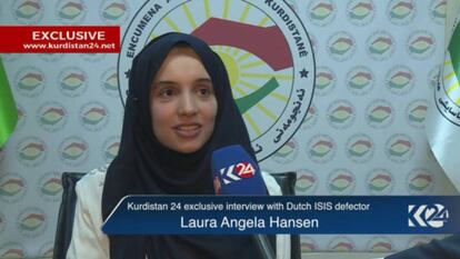 Laura Angela Hansen, en una entrevista en la televisión kurda en 2016.