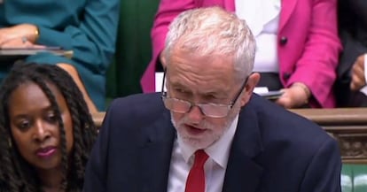 El líder laborista, Jeremy Corbyn, en el Parlamento británico el 17 de julio.