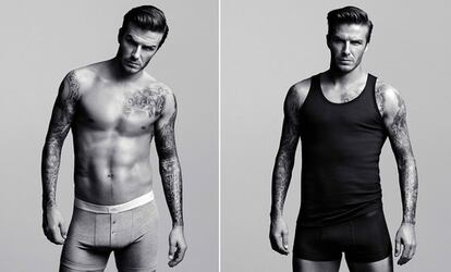 David Beckham en dos imágenes de la campaña de ropa interior de H&M, lanzada en enero de 2012 <a href="http://www.elpais.com/fotografia/gente/tv/Pase/bajos/costes/elpepugen/20120104elpepuage_7/Ies/" target="_blank">(Ver foto ampliada)</a>