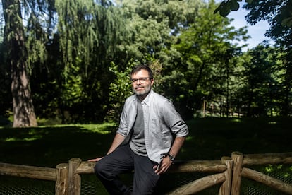 Xan López, en el parque del Retiro, en Madrid.