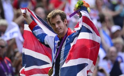 Andy Murray celebra su triunfo ante Federer. 