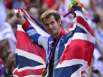 Andy Murray celebra su triunfo ante Federer.