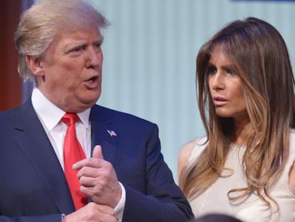 O empresário e sua esposa, Melania Trump.