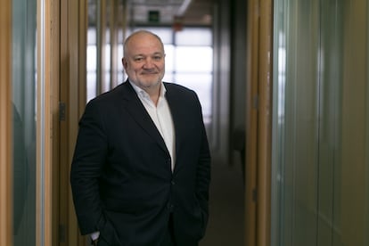 Gilles Rouculle, director general para Europa de Oliver Wyman, fotografiado en las oficinas de la consultora en Madrid el 13 de marzo de 2024. 