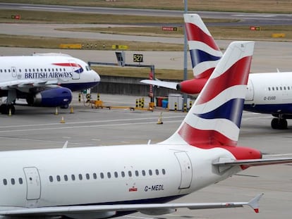 Aviones de British Airways en el aeropuerto de Londres-Heathrow.