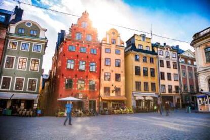 Plaza en la Gamla Stan (ciudad vieja) de Estocolmo.