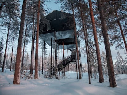 The 7th Room, diseñada por el estudio Snøhetta para el Treehotel en Harads (Suecia).