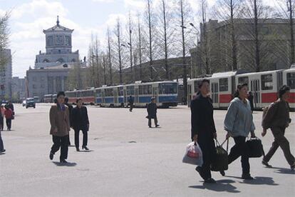 Una calle de Pyongyang