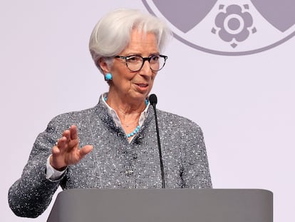 La presidenta del BCE, Christine Lagarde, durante un discurso en Colonia, el pasado 16 de mayo.