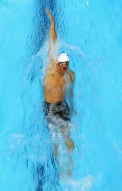 El estadounidense Ryan Lochte en las series de los 200 metros estilos.