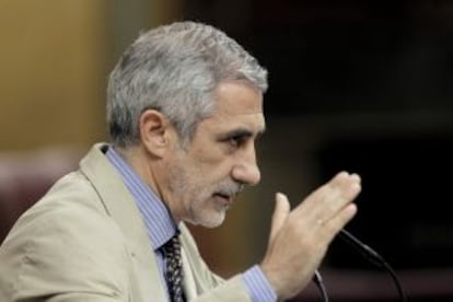 Gaspar Llamazares, el martes en el pleno del Congreso.